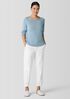 Peruvian Cotton Blend Crew Neck Top