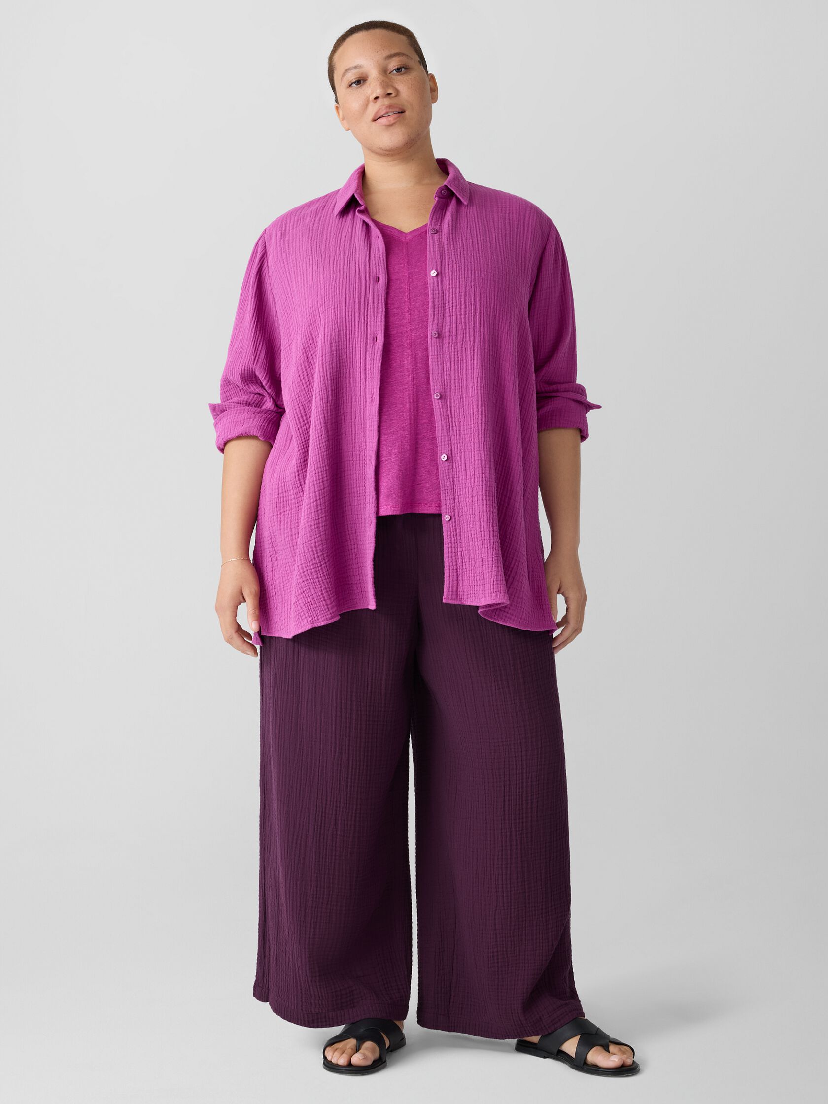 Organic Cotton Lofty Gauze Classic Collar Shirt