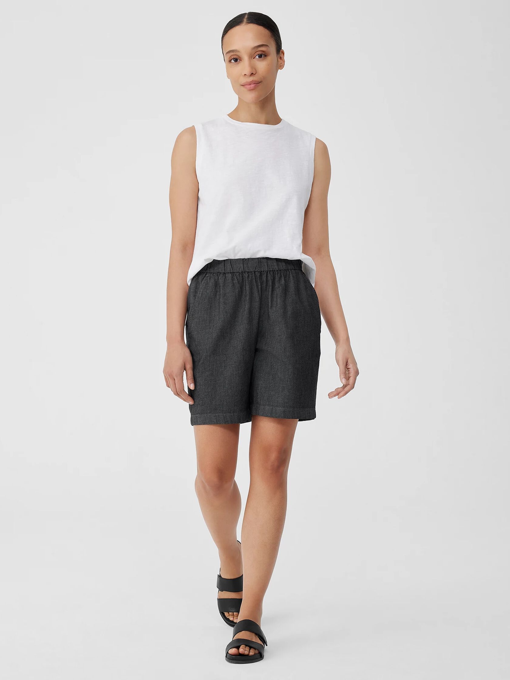 Airy Organic Cotton Twill Shorts