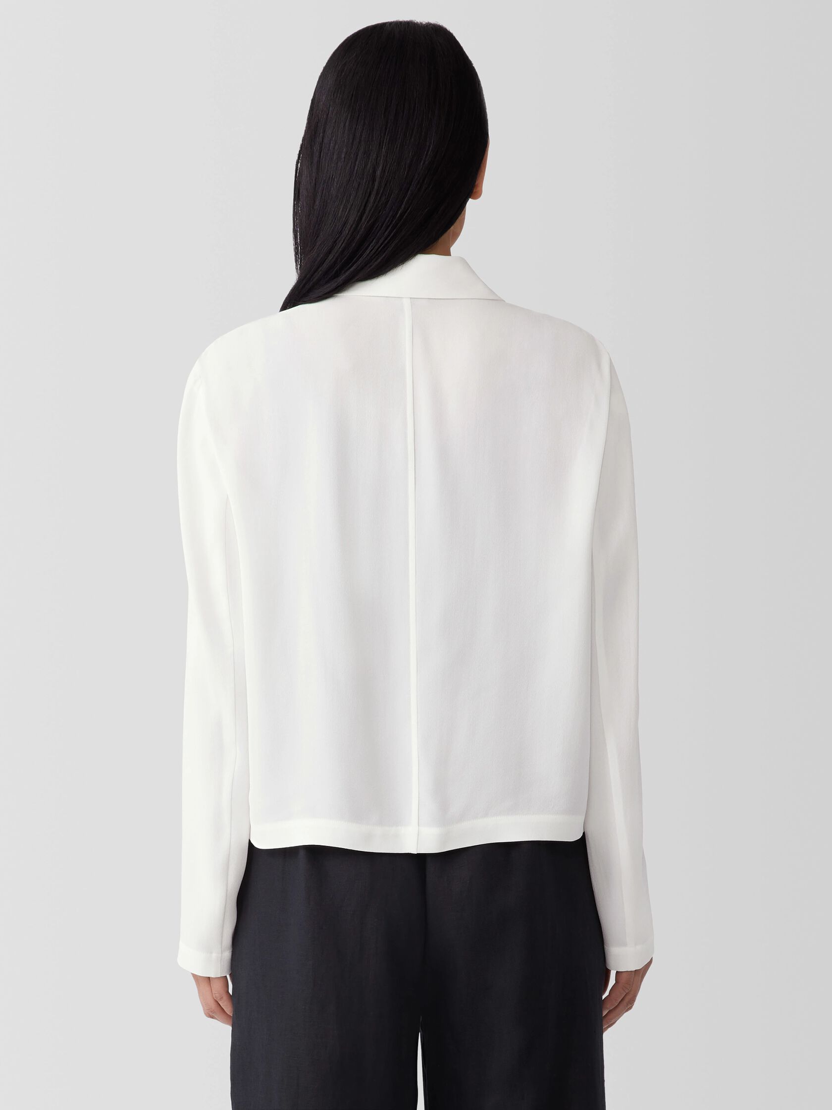 Silk Georgette Crepe Cropped Blazer