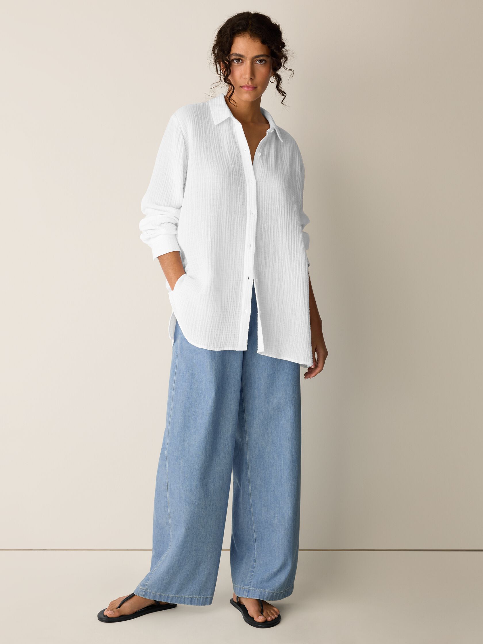 Organic Cotton Lofty Gauze Classic Collar Shirt