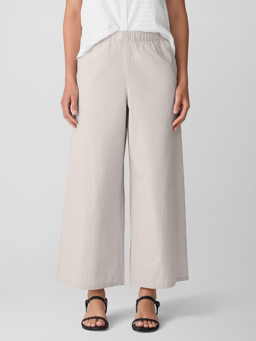 Washed Organic Cotton Poplin Wide-Leg Pant