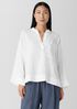 Organic Handkerchief Linen Split Neck Shirt