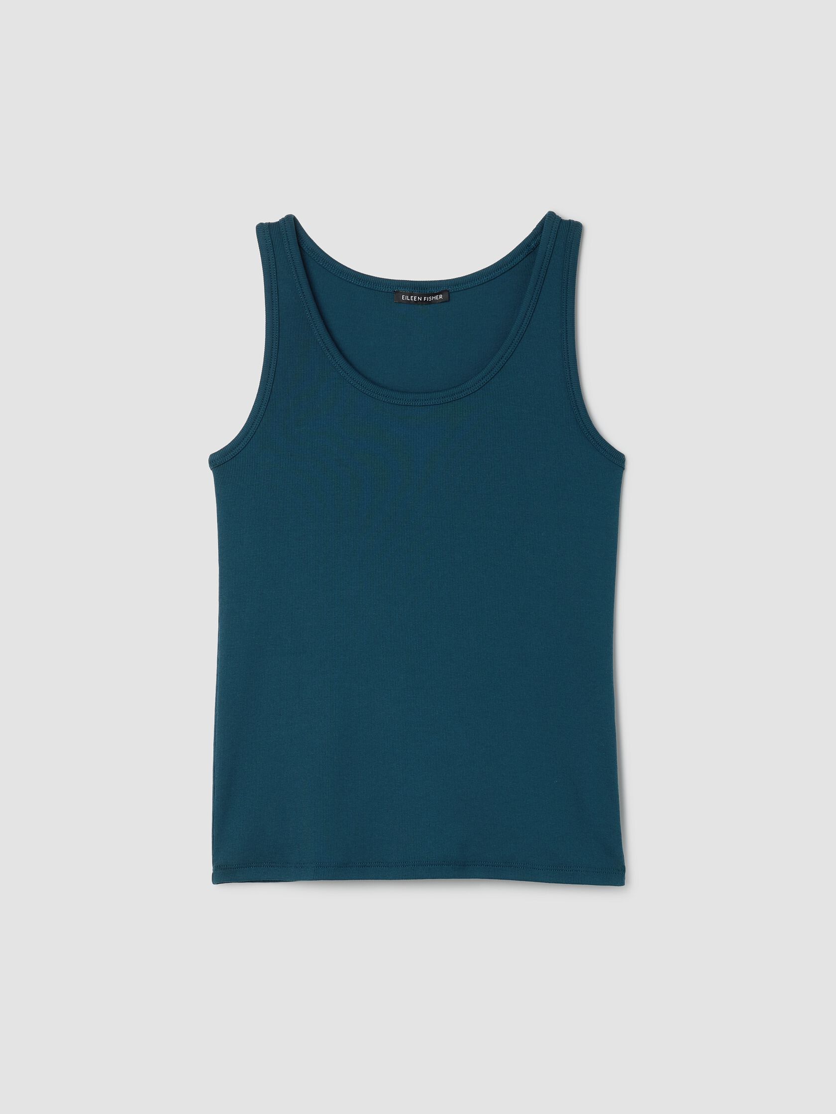 Organic Cotton Stretch Rib Scoop Neck Tank