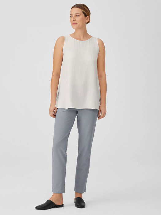 Silk Georgette Crepe Ballet Neck Tank