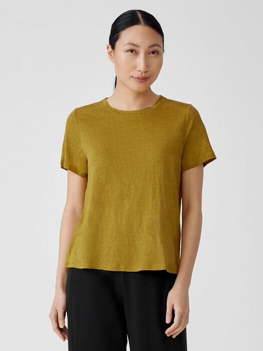 Organic Linen Jersey Crew Neck Tee