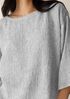 Puckered Organic Linen Stripe Box-Top