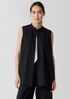 Washed Organic Cotton Poplin Band Collar Shirt
