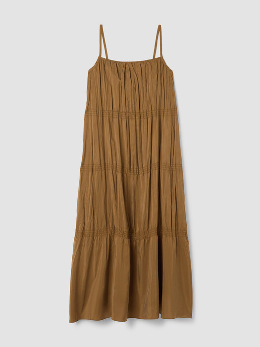 eileen fisher washed silk cami dress Eileen Fisher Smocked Silk Dress