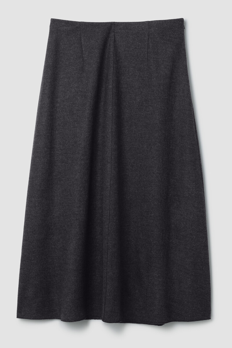 Mélange Boiled Wool Jersey A-Line Skirt in Regenerative Wool Mélange Boiled Wool Jersey A-Line Skirt in Regenerative Wool