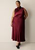 Stretch Silk Charmeuse Bias Cowl Neck Dress