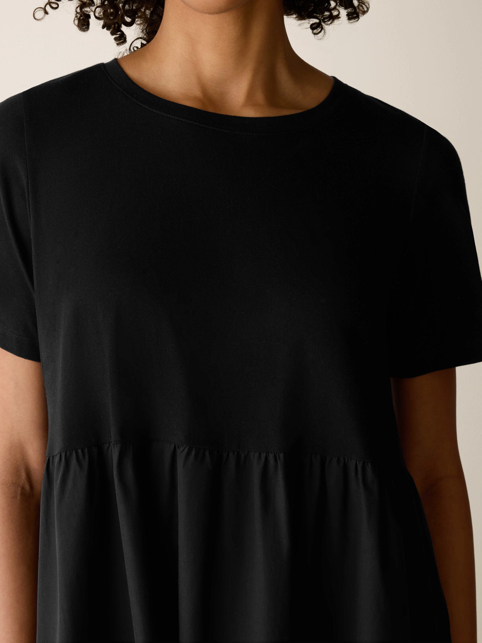 Organic Cotton Poplin Round Neck Dress