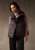 Eggshell Recycled Nylon High Collar Quilted Vest