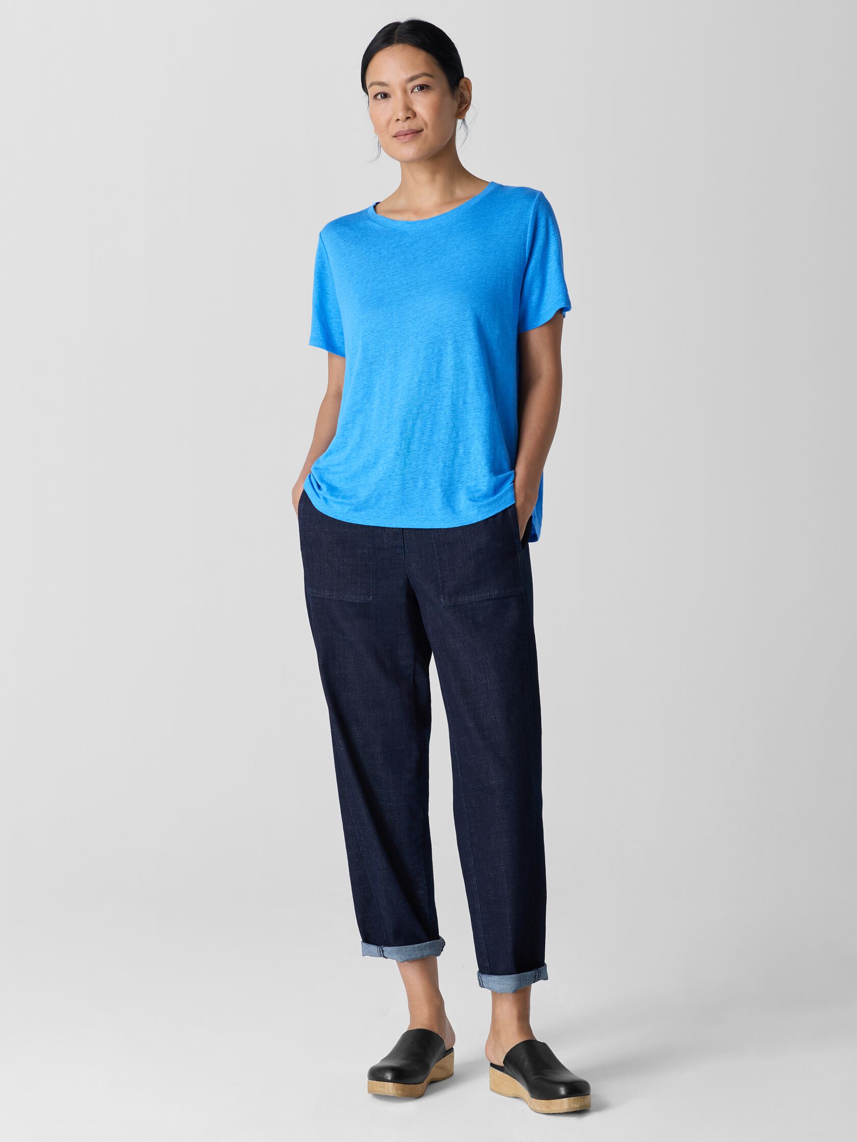 Organic Linen Jersey Crew Neck Tee
