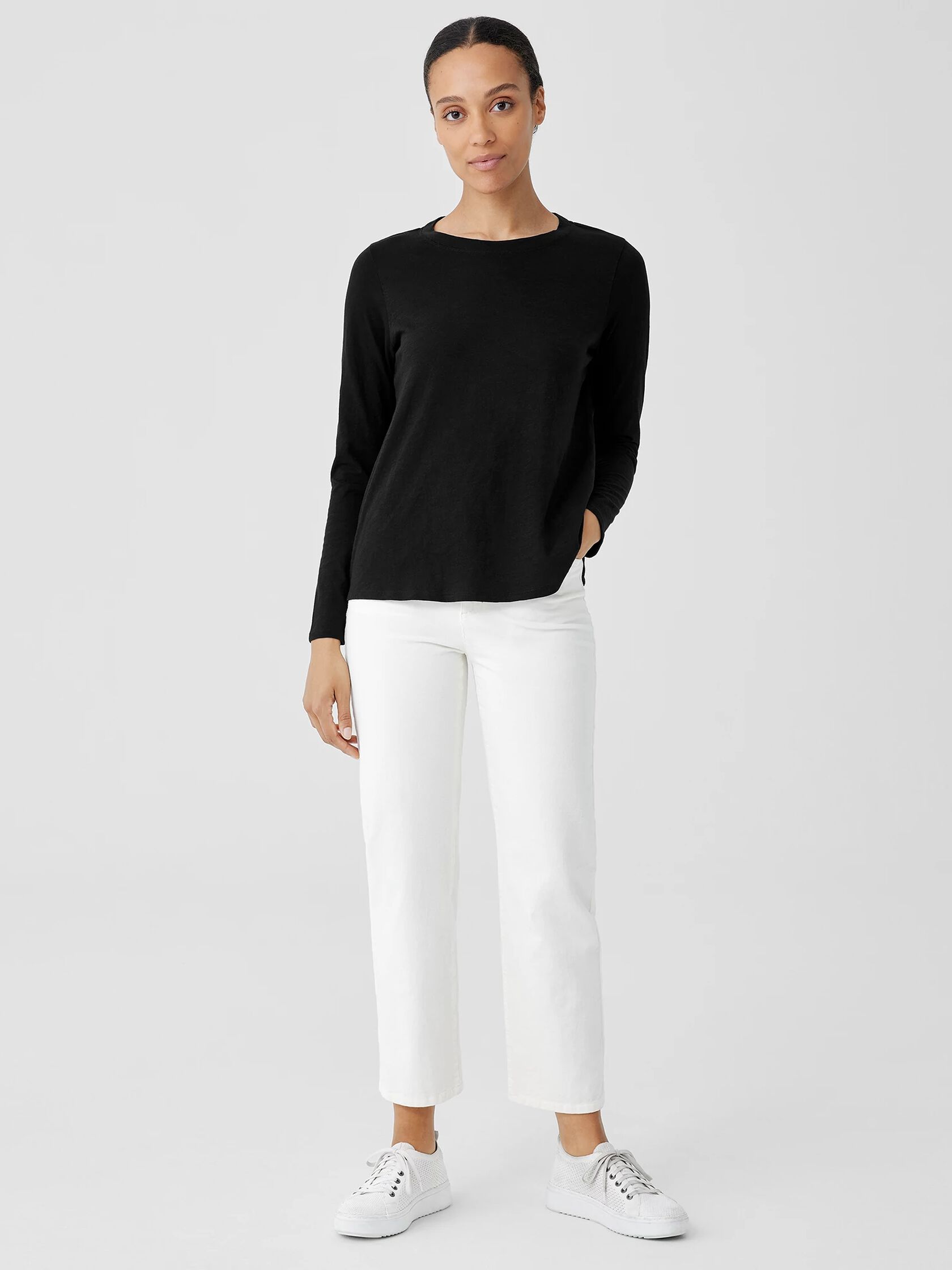 Organic Cotton Slub Crew Neck Top