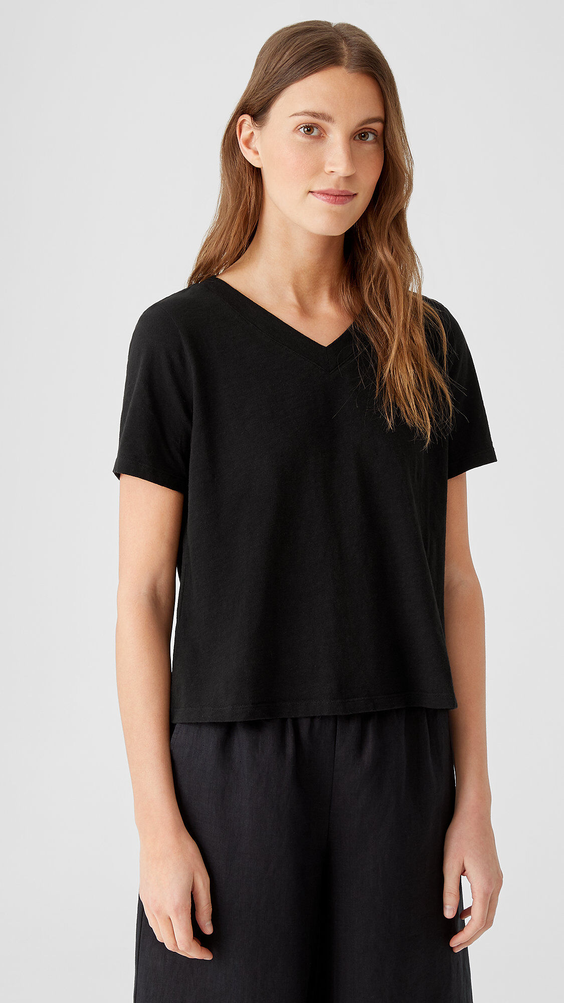 Organic Cotton Slub V-Neck Tee