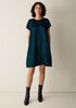 Textured Satin Round Neck Dress