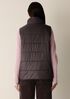 Eggshell Recycled Nylon High Collar Quilted Vest