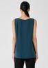 Silk Georgette Crepe Ballet Neck Tank