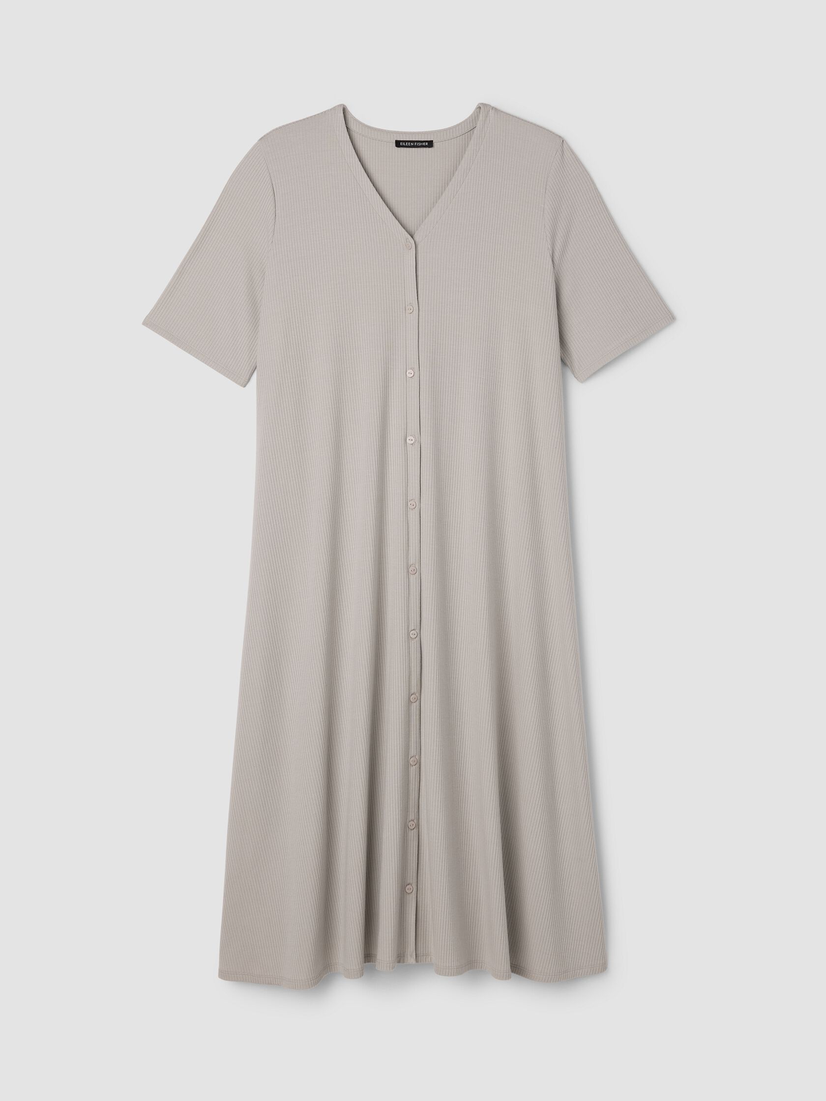 Ribbed Knit V-Neck Dress