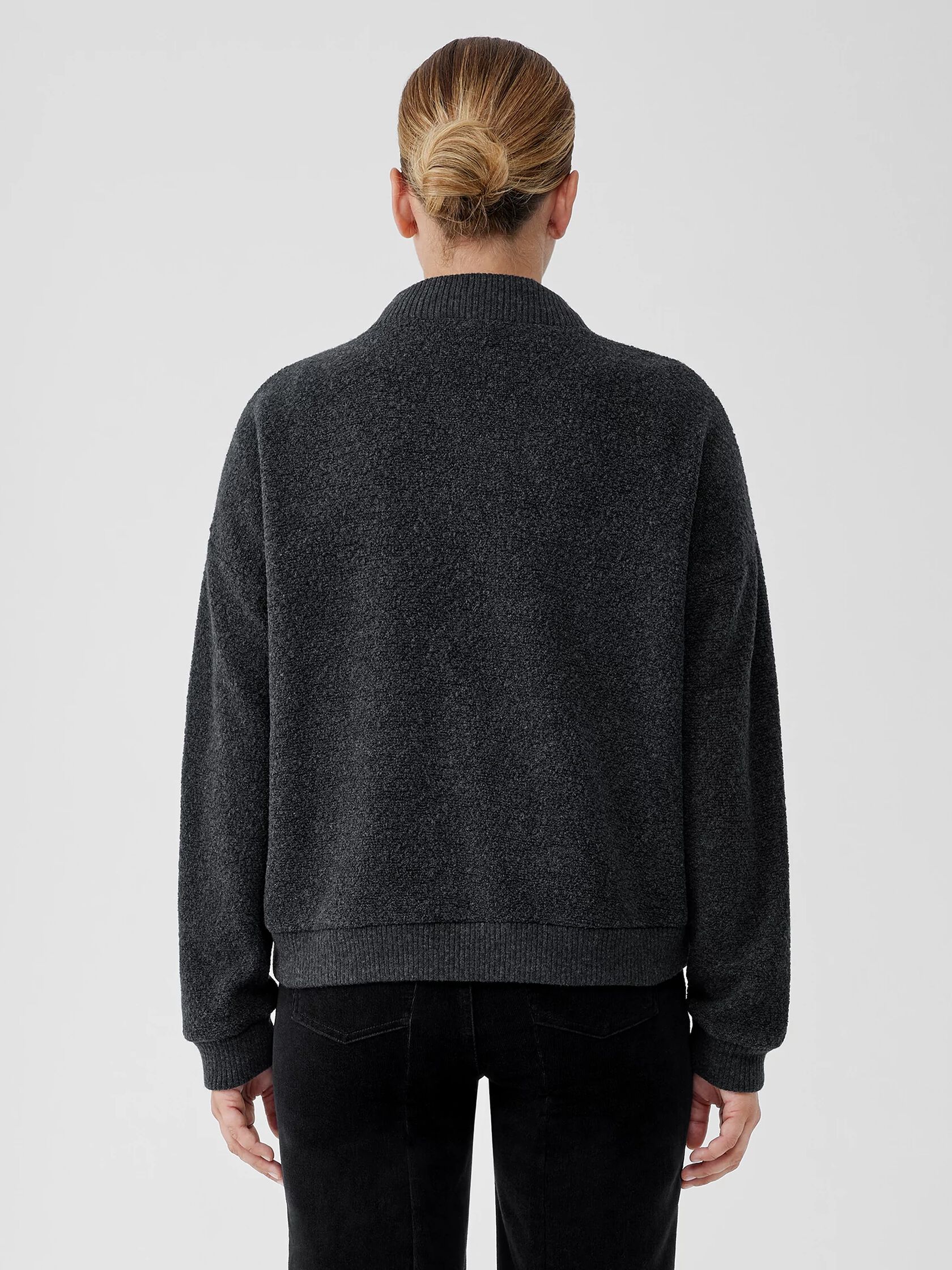 Boucle Wool Knit Flight Jacket