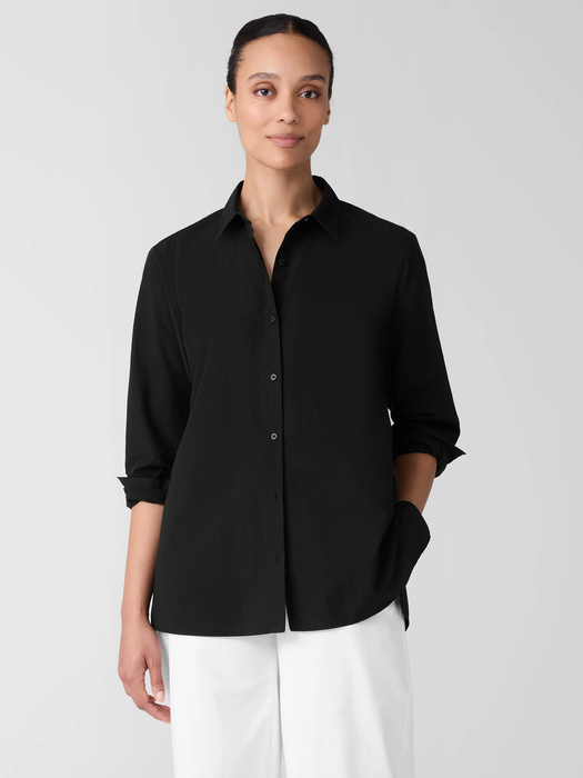 Picture of Oversized Uneven-Hem Button-Up Shirt - Women's