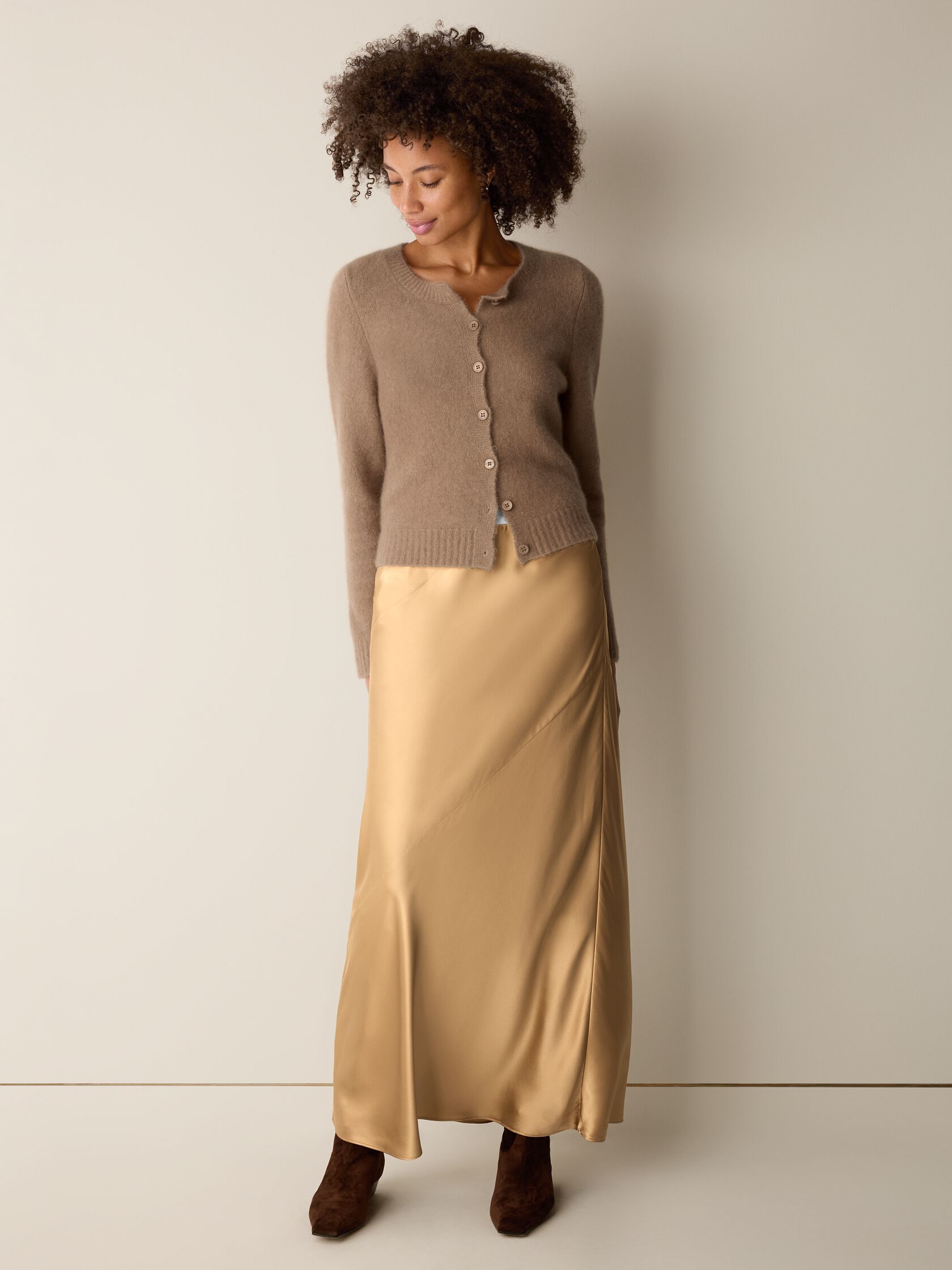 Heavyweight Silk Charmeuse Bias Skirt