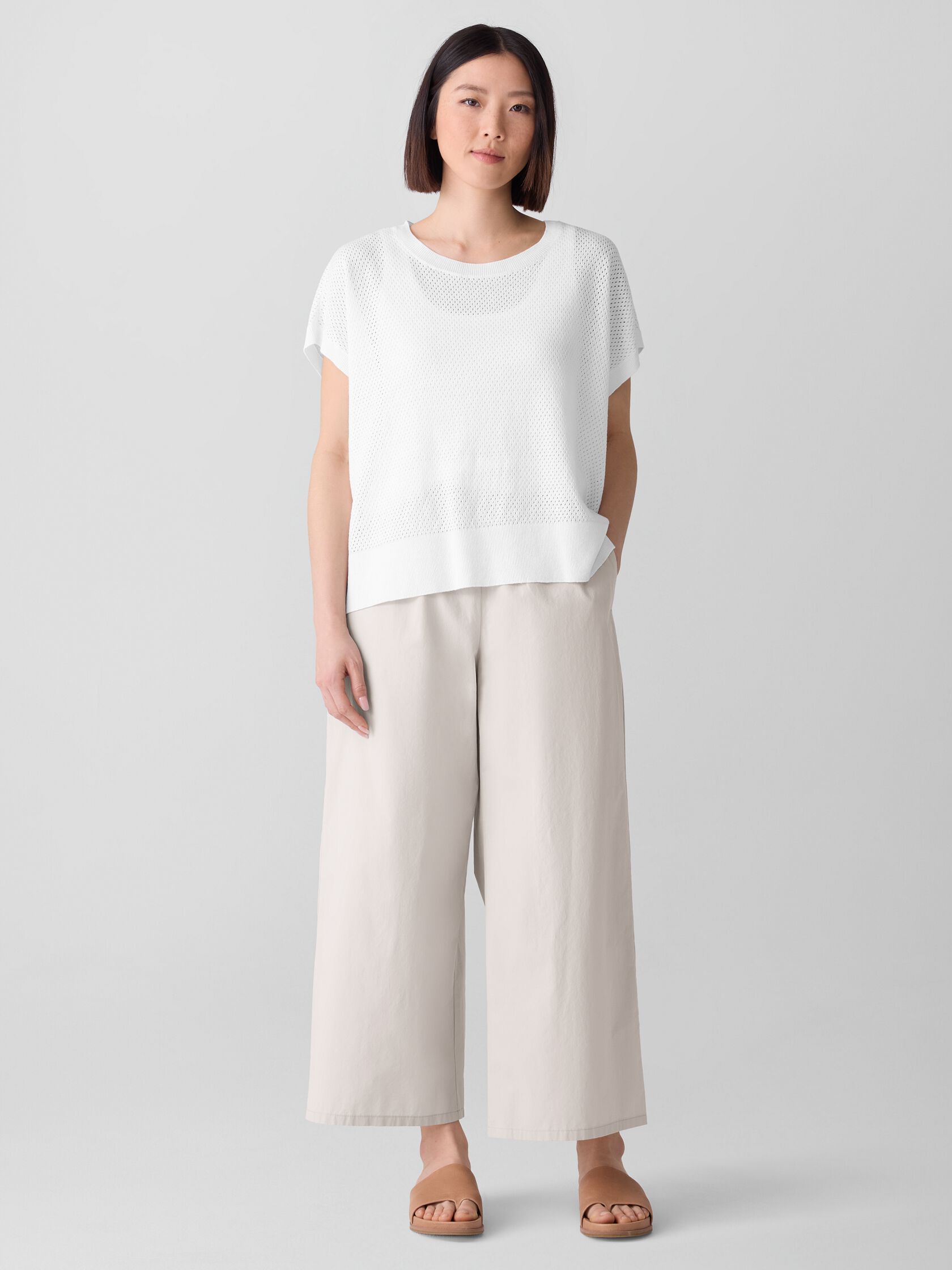 Washed Organic Cotton Poplin Wide-Leg Pant