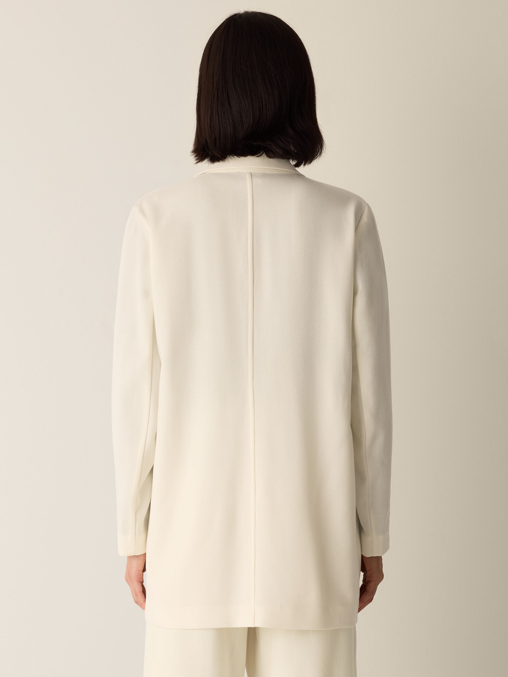 Stretch Wool Crepe Long Blazer