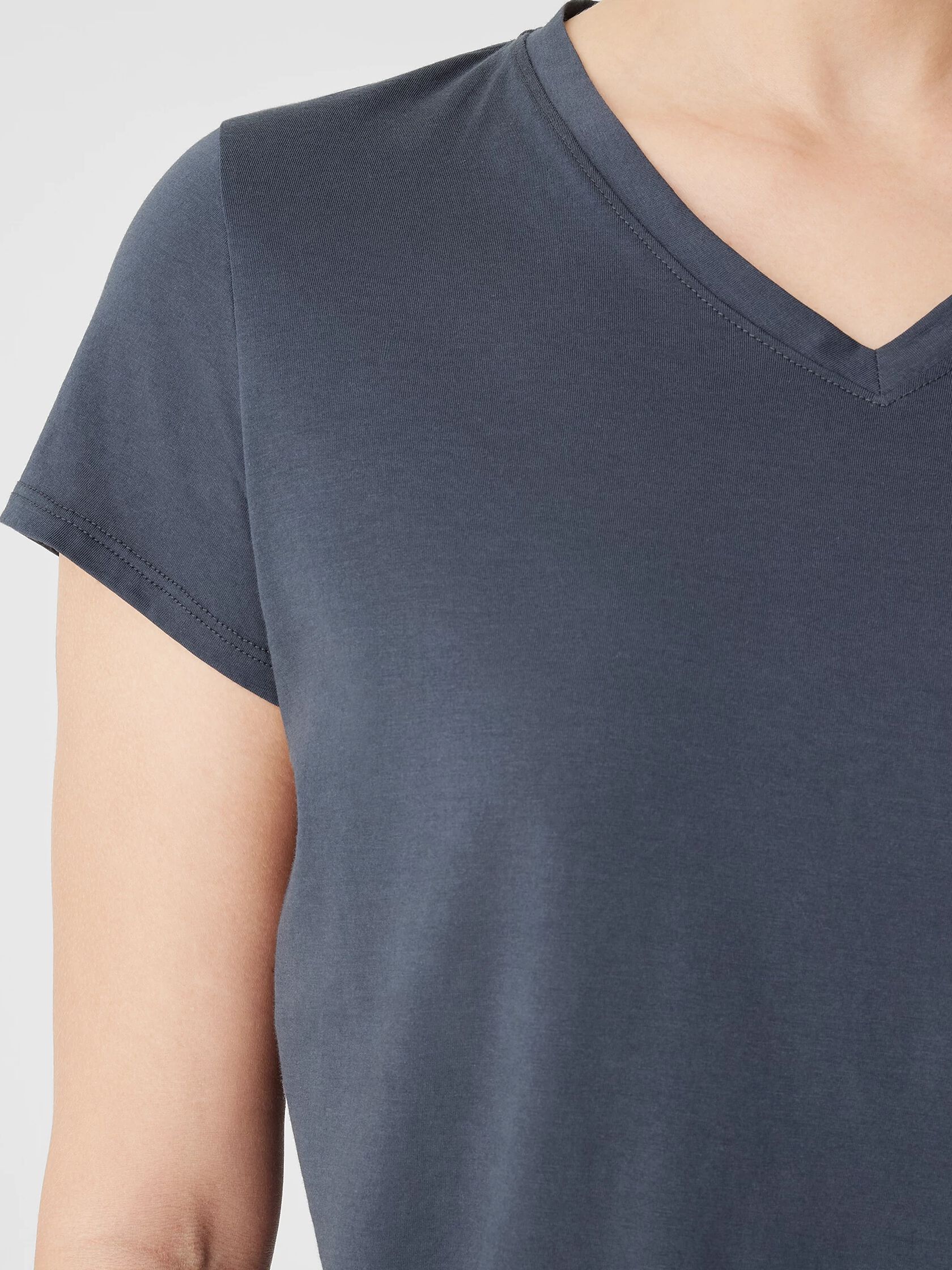 Organic Pima Cotton Jersey V-Neck Tee