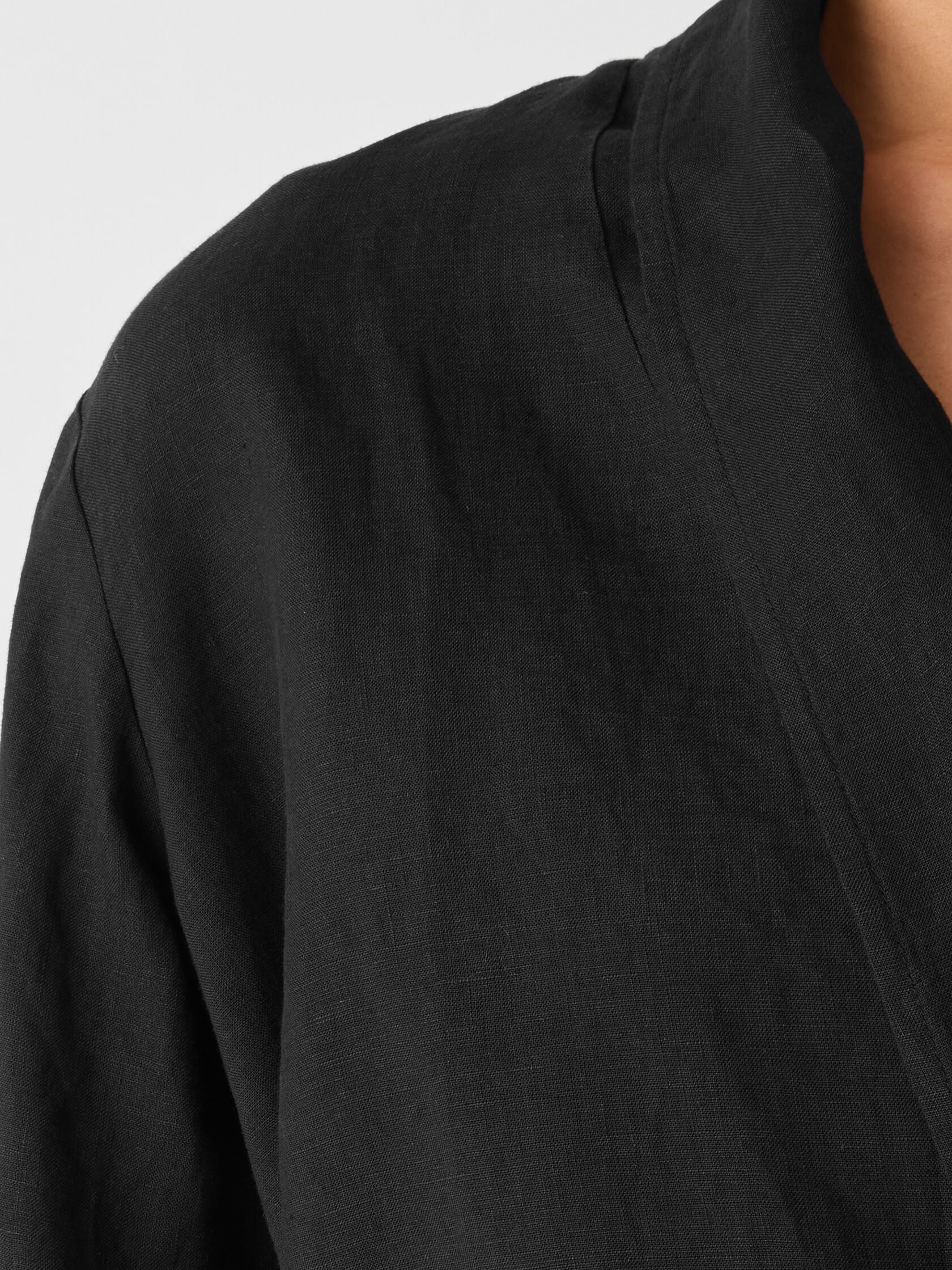 Organic Handkerchief Linen High Collar Jacket