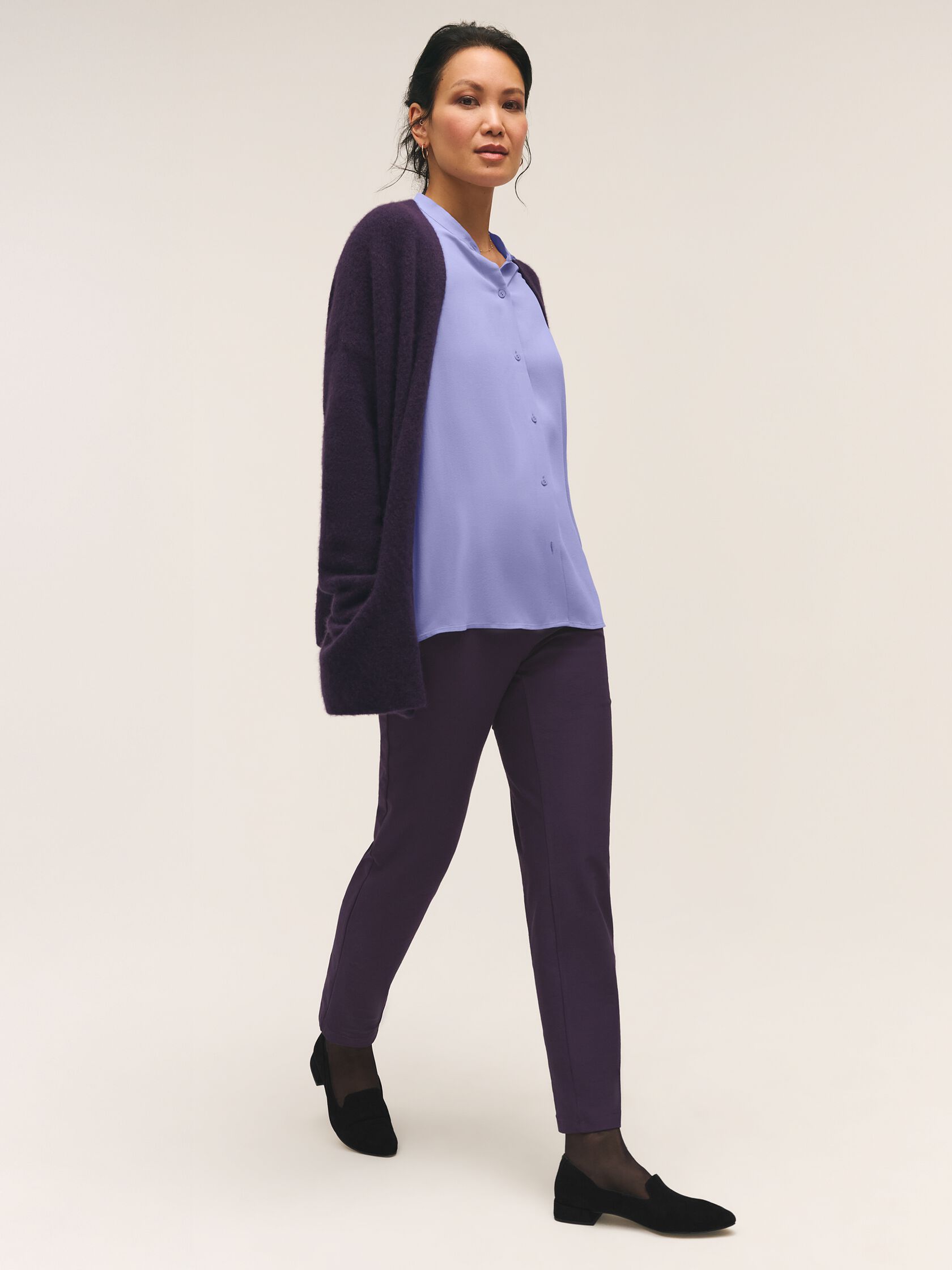 Washable Stretch Crepe Slim Pant