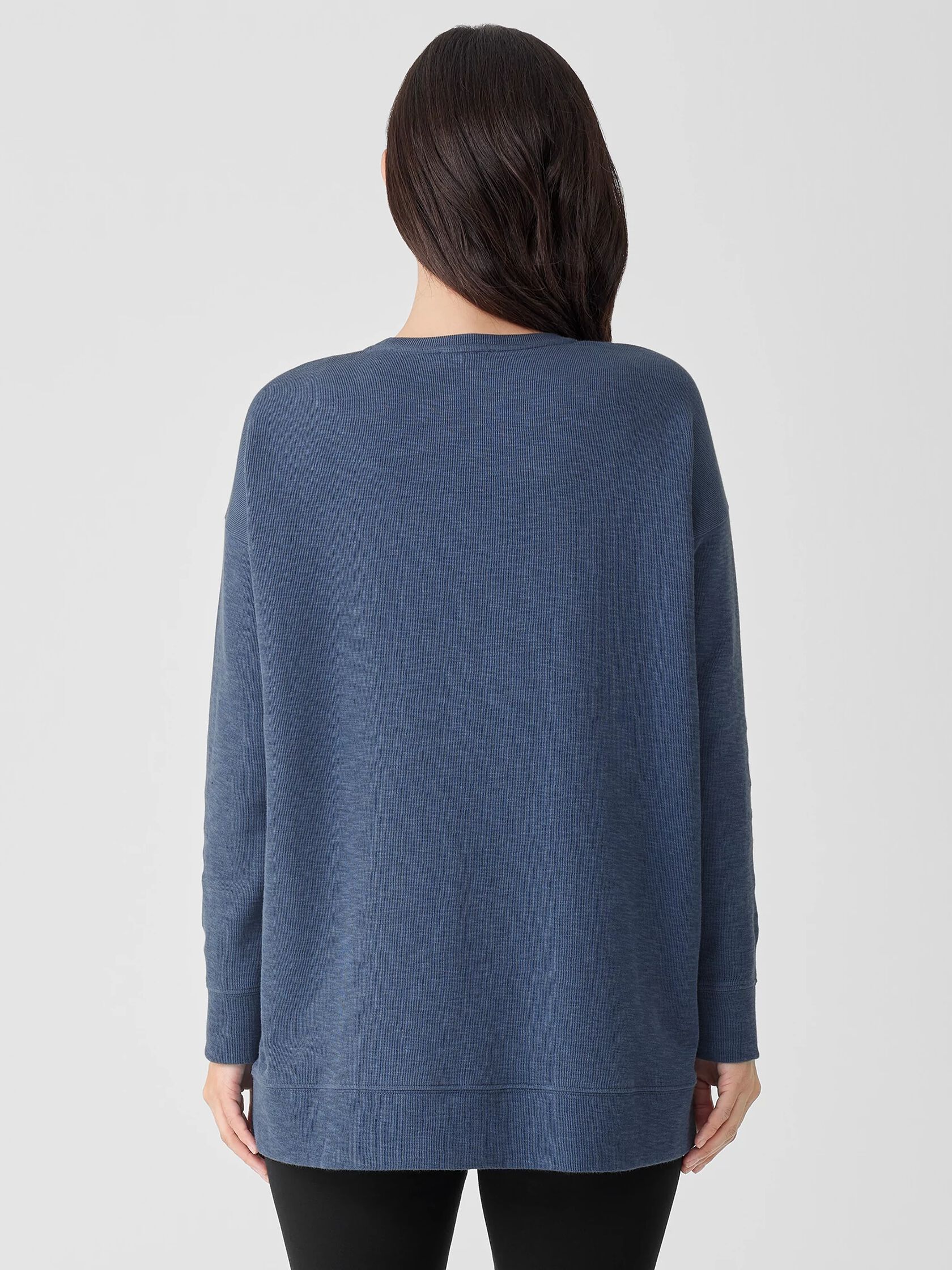 Organic Cotton Slubby Rib Knit Crew Neck Top