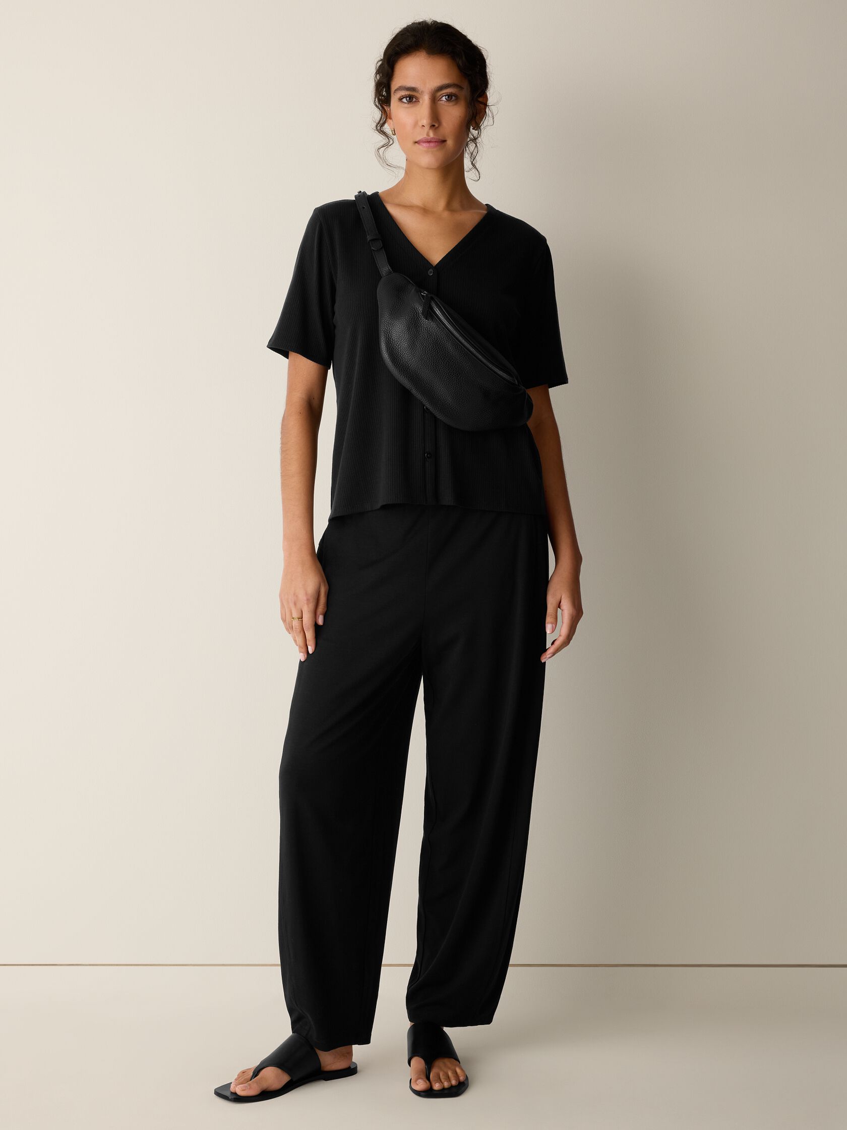 Stretch Jersey Knit Lantern Pant