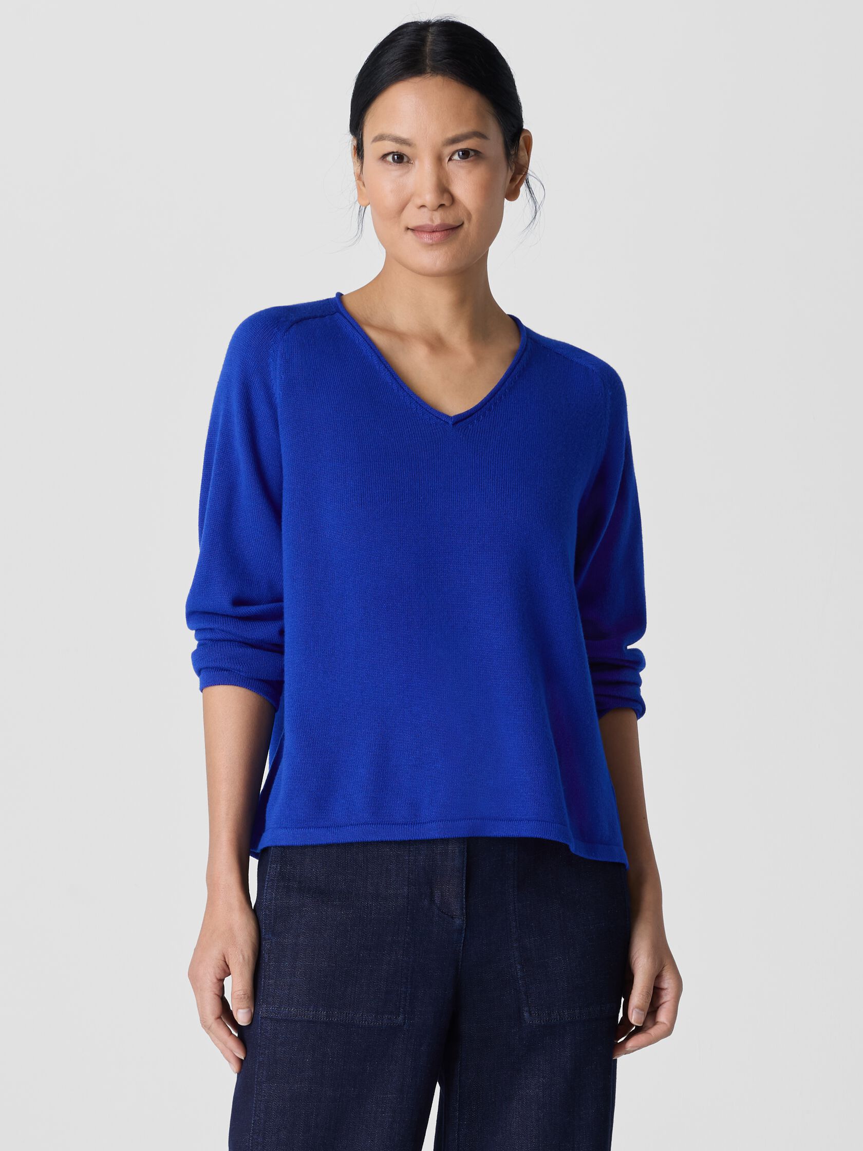 Peruvian Cotton Blend V-Neck Top