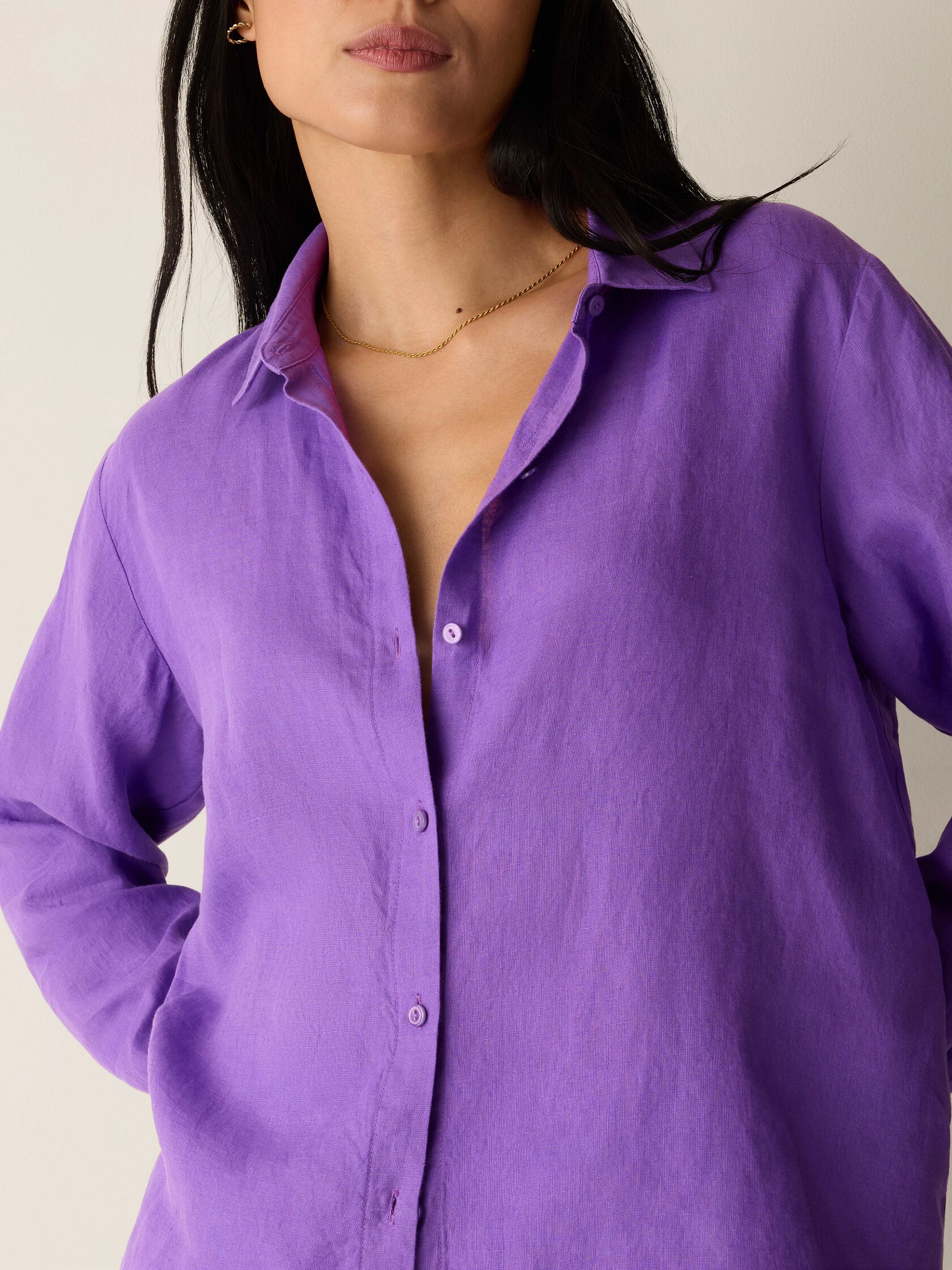 Organic Handkerchief Linen Classic Collar Shirt