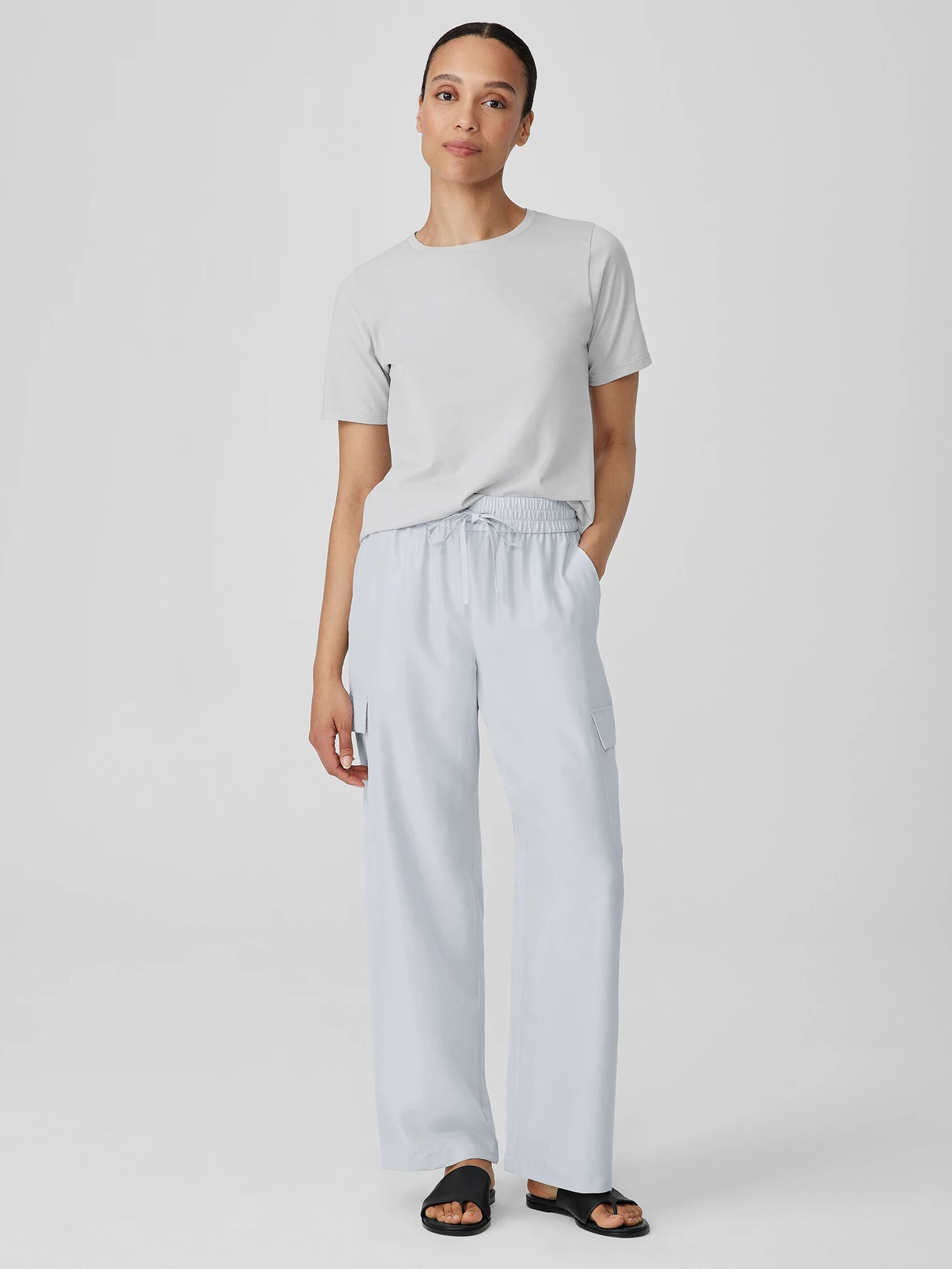 Washed Silk Cargo Pant