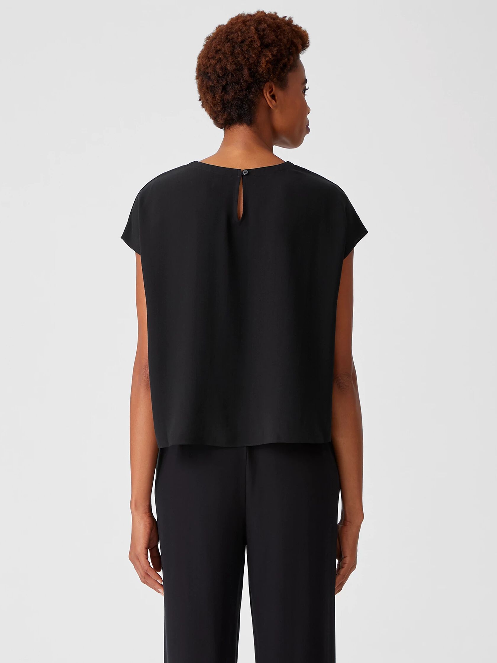 Silk Georgette Crepe Square Top