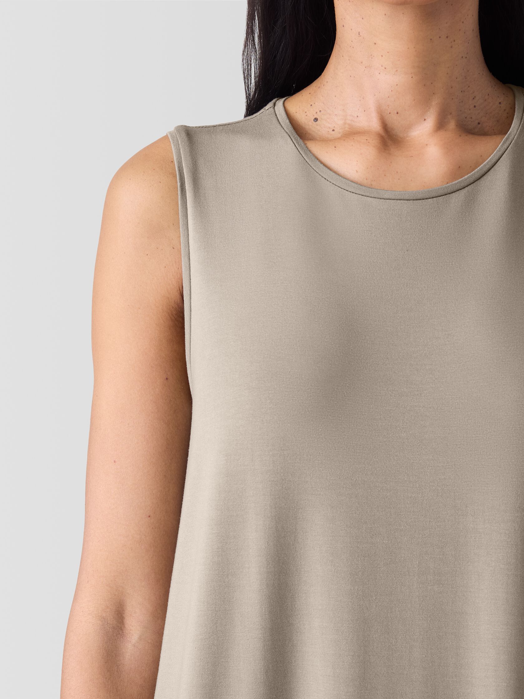 Stretch Jersey Knit Round Neck Dress