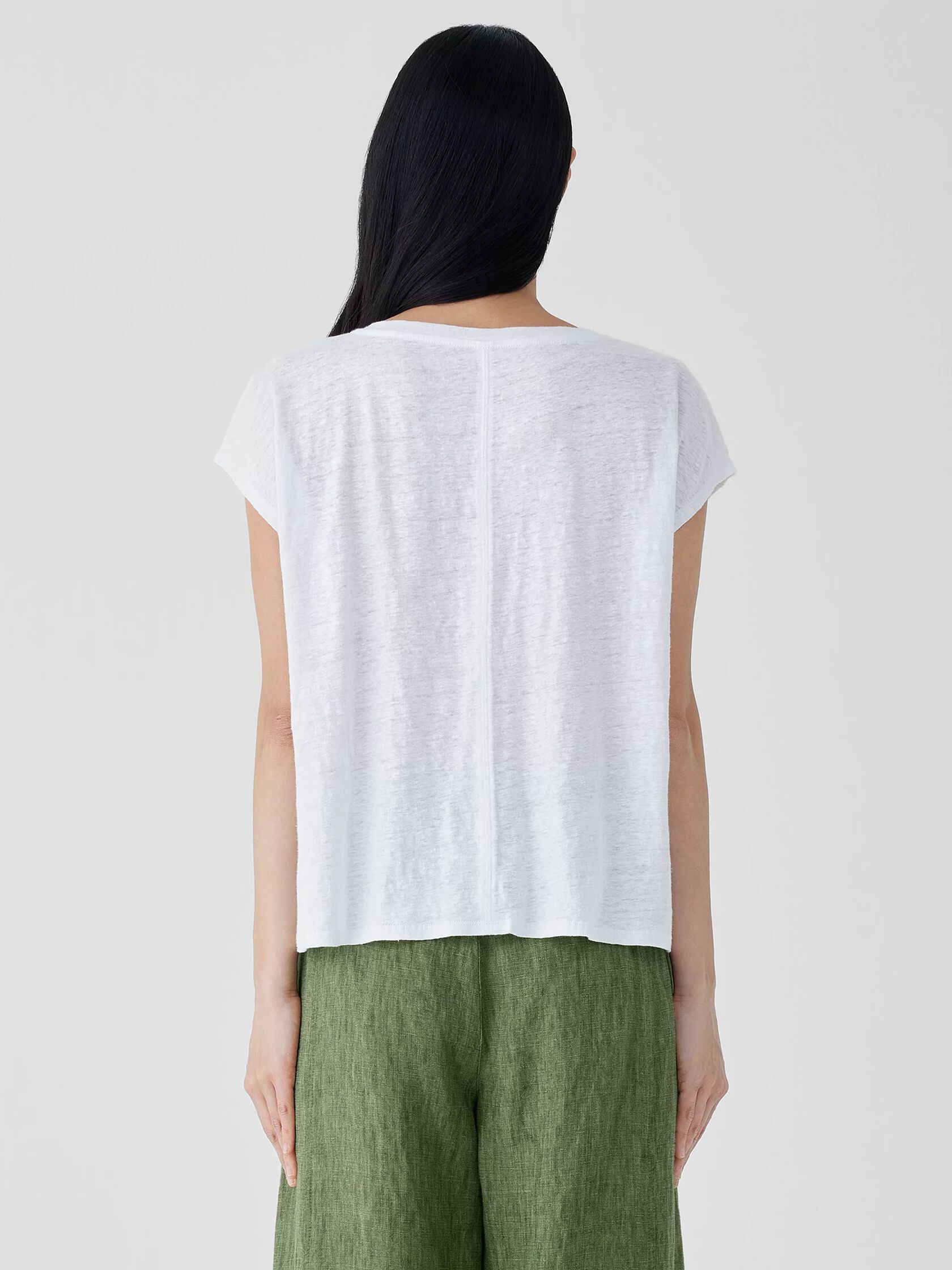 Organic Linen Jersey V-Neck Tee