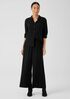 Silk Georgette Crepe Wide-Leg Pant