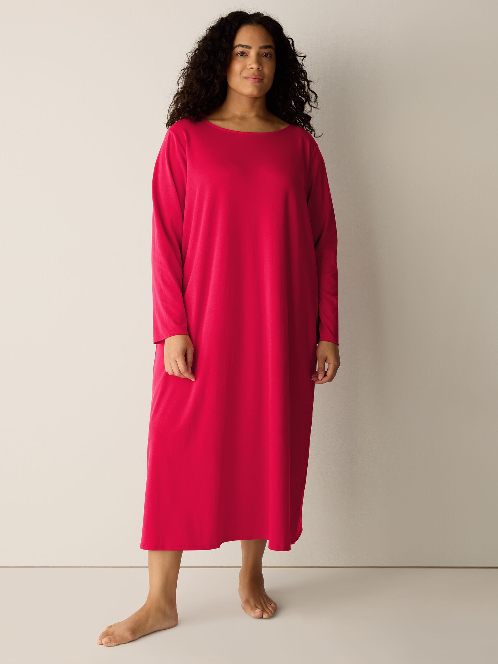 Organic Cotton Interlock Bateau Neck Sleep Dress
