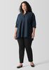 Washed Organic Cotton Poplin Stand Collar Top