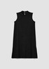 Woven Plisse Mock Neck Dress