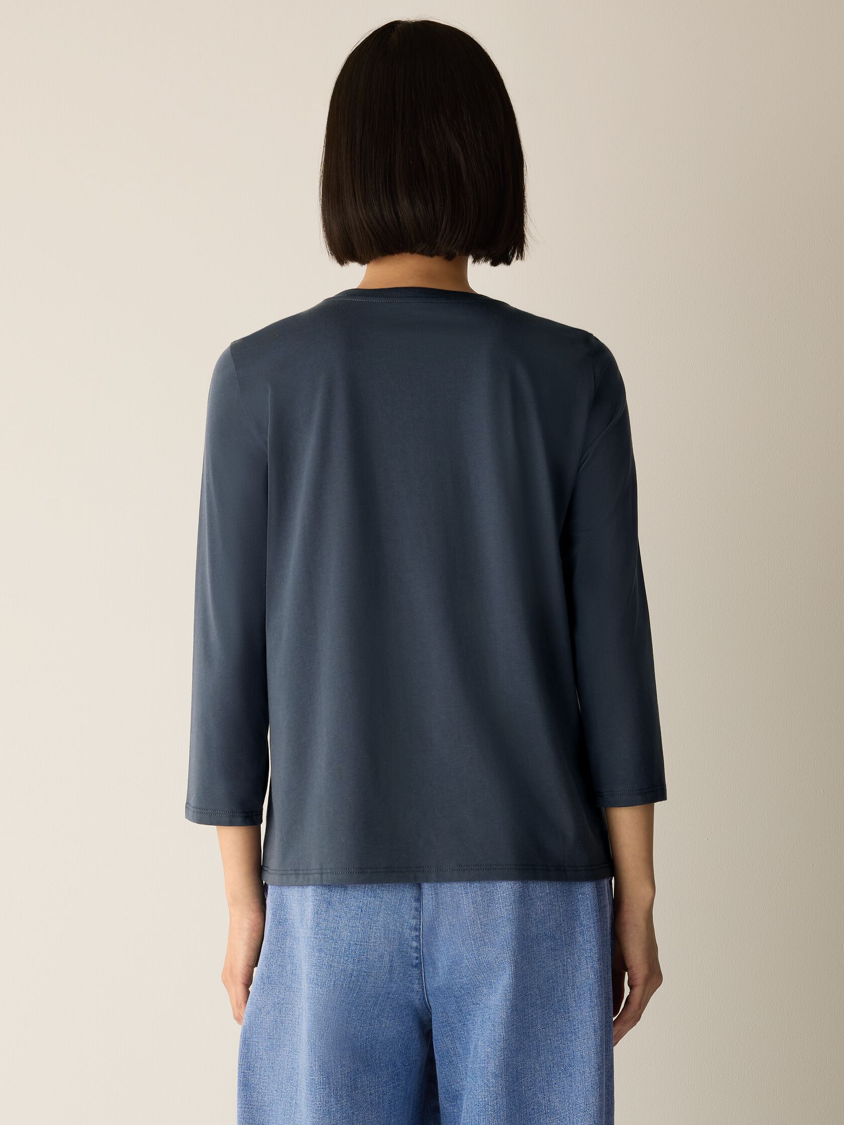 Organic Pima Cotton Jersey 3/4-Sleeve Tee