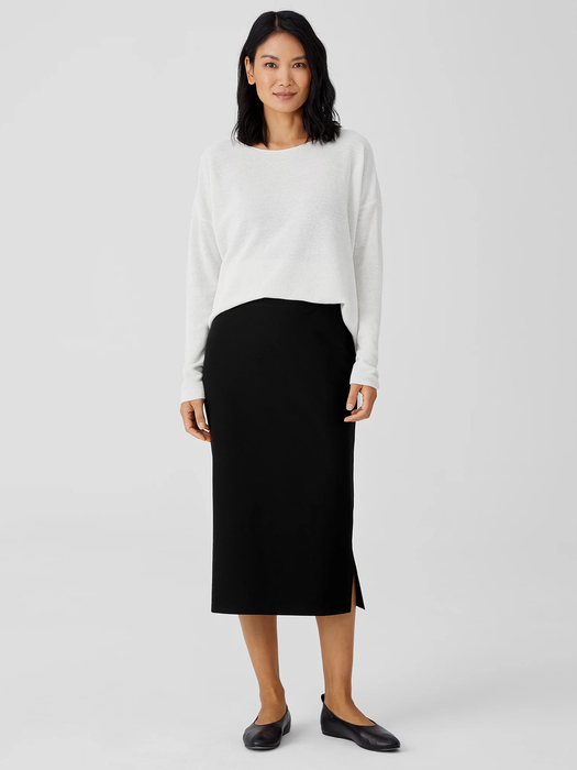 Washable Stretch Crepe Pencil Skirt