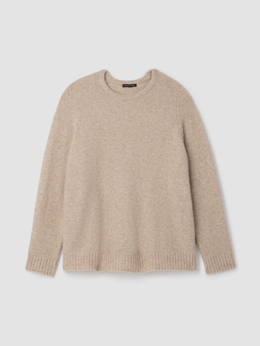 Cashmere Silk Boucle Bliss Crew Neck Long Top