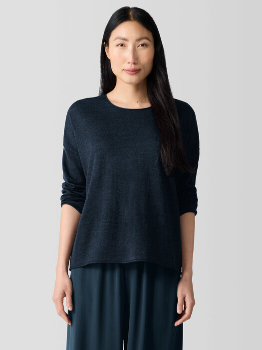 Fine Merino Box-Top in Regenerative Wool EILEEN FISHER
