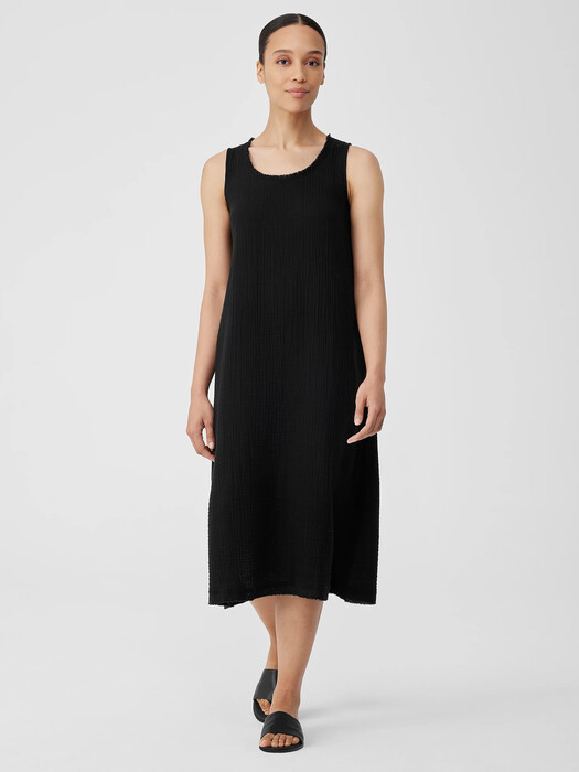 Organic Cotton Gauze Scoop Neck Dress | EILEEN FISHER Organic Cotton Gauze Scoop Neck Dress | EILEEN FISHER