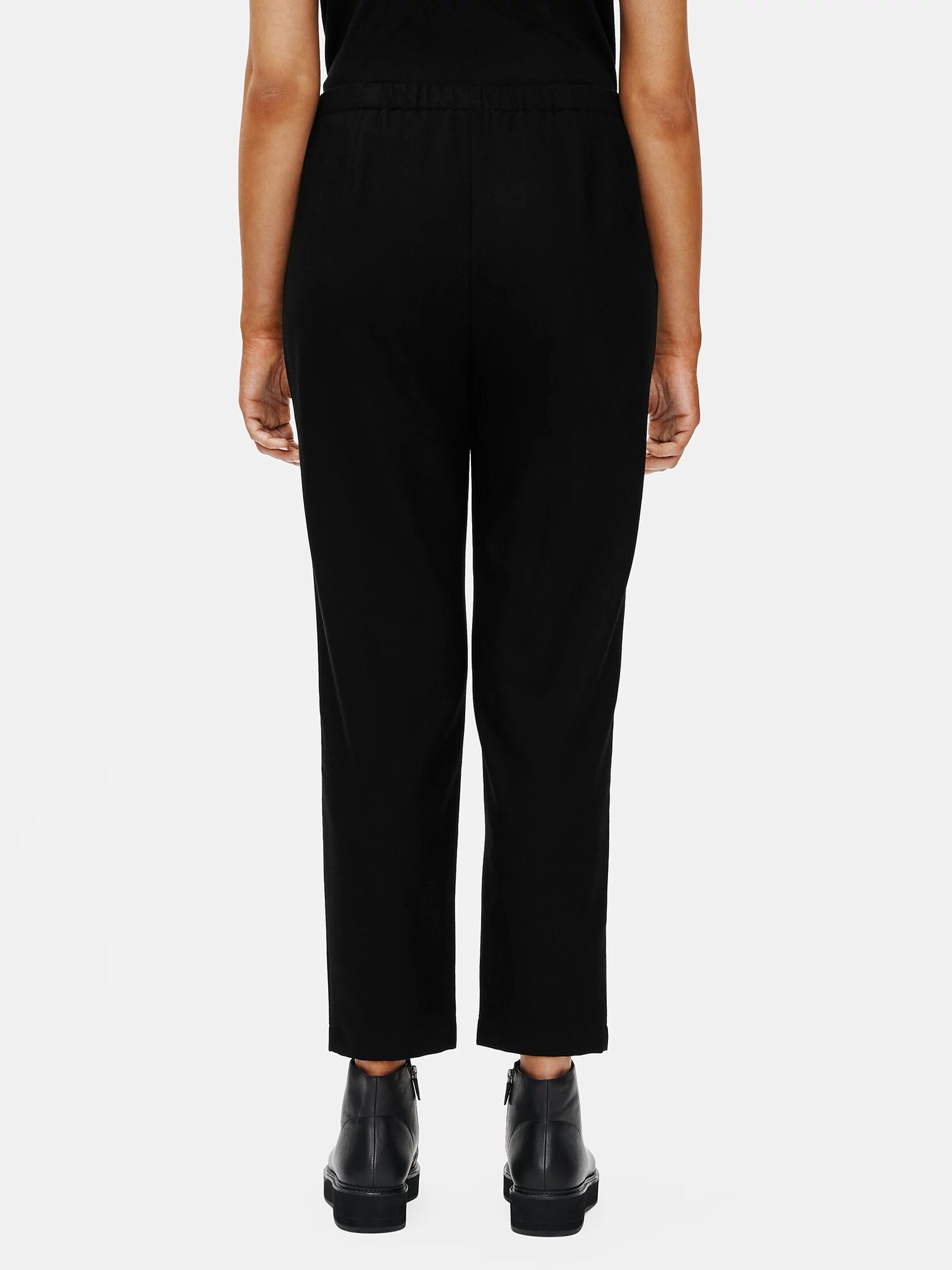 Soft Wool Flannel Tapered Ankle Pant | EILEEN FISHER